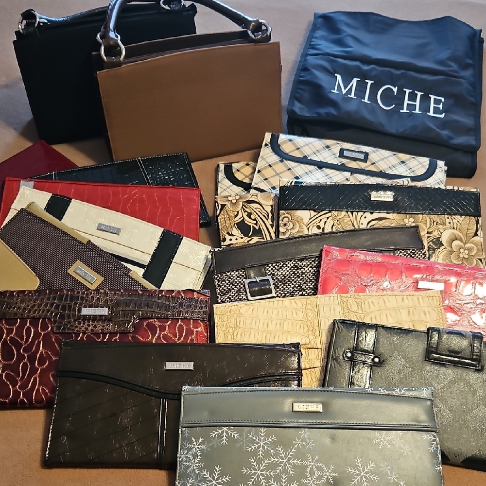 Miche Black and Brown Handbags with 16 Versatile Shells, Storage Bag Bundle